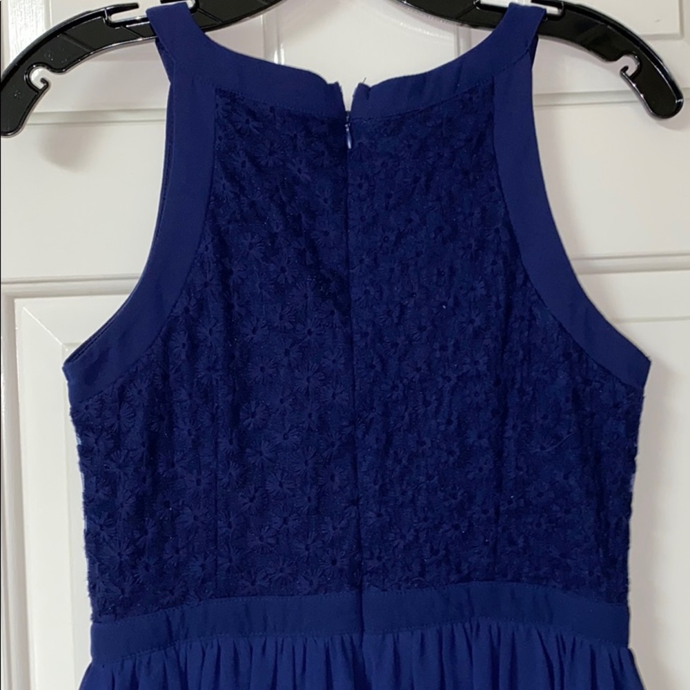 Miami Navy blue chiffon and lace dress - Picture 5 of 8